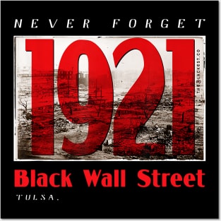 Black Wall Street 1921 Greenwood Tulsa Black History Posters and Art